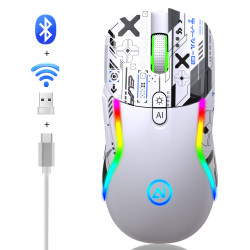 AI語音滑鼠無線藍牙靜音遊戯電競人體工學筆電辦公鍵盤套裝充電
