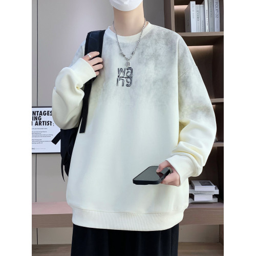 唐獅集團DESSO刺綉字母衛衣男春秋季圓領打底衫男生休閒百搭上衣