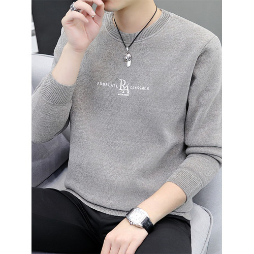 秋冬季新款毛衣男士內搭一體絨針織打底衫加絨加厚線衣保暖上衣服