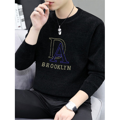 秋冬季新款毛衣男士內搭一體絨針織打底衫加絨加厚線衣保暖上衣服