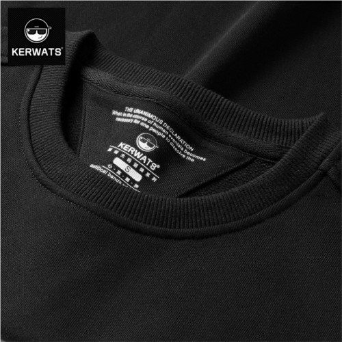 KERWATS衛衣男潮宇航員胸花簡約百搭加肥加大無性別女圓領打底衫