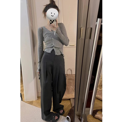韓版V領針織開衫性感修身顯瘦女羊毛薄款親膚小衆打底衫2025春夏