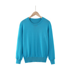 純棉針織衫女圓領套頭毛衣春秋季大碼寬松打底衫百搭毛衣短款