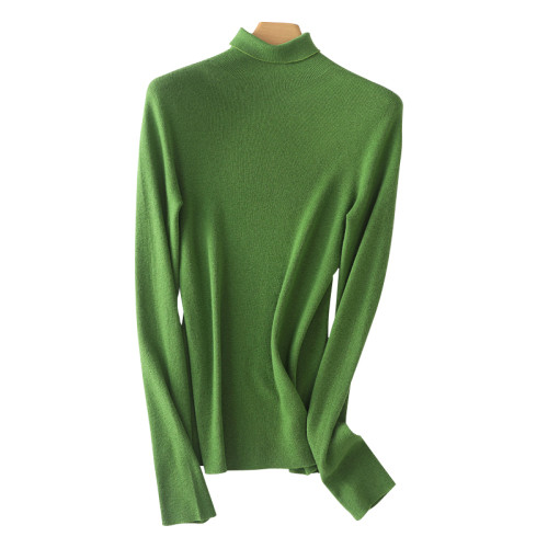 精紡細支100純羊毛高領針織打底衫女緊身顯瘦薄毛衣內搭氣質通勤