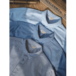 馬登工裝復古磨毛長袖薄襯衫牛津紡純棉休閒外穿襯衣打底衫男春