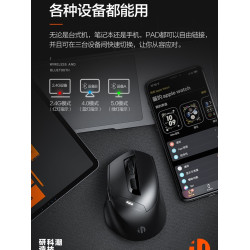 英菲克DR01無線滑鼠DR6藍牙三模充電靜音電量顯示燈 辦公遊戯通用