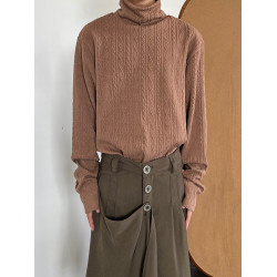 14GSL秋冬高級感復古高領針織衫慵懶長袖百搭套頭打底衫