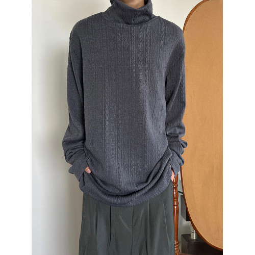 14GSL秋冬高級感復古高領針織衫慵懶長袖百搭套頭打底衫