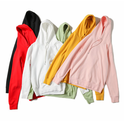 秋季長袖連帽衛衣男士圓領純色純棉情侶外套男女寬松休閒打底衫