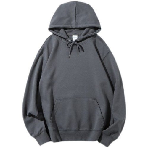 秋季長袖連帽衛衣男士圓領純色純棉情侶外套男女寬松休閒打底衫