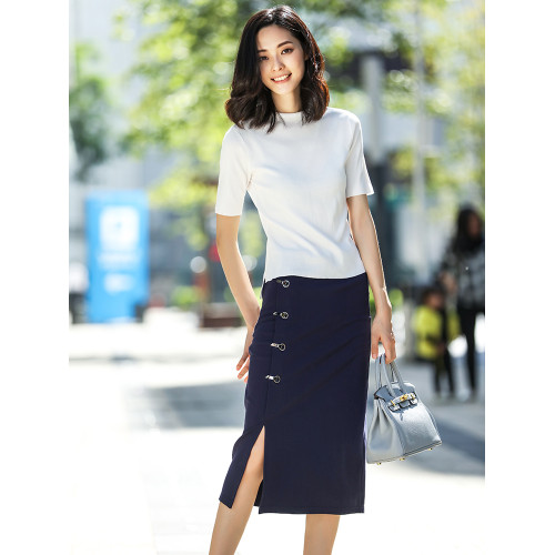 天絲環保涼感面料 法式小衆黑色短袖針織衫女夏季半袖冰絲打底衫