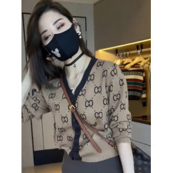 針織開衫外套女歐貨洋氣v領上衣初春秋打底衫新款小香風毛衣顯瘦