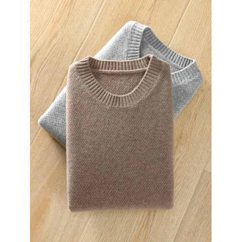 秋冬新款羊絨衫圓領純色男套頭針織打底衫馬甲外穿寬松韓版羊毛衫