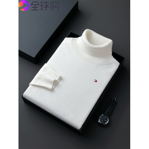 湯米希凱利男士高領針織毛衣秋冬季新款時尚寬松100%純羊毛打底衫