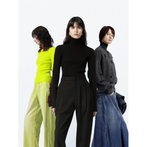 【100%綿羊毛】JNBY/江南布衣高領針織衫修身毛衣秋冬內搭打底衫