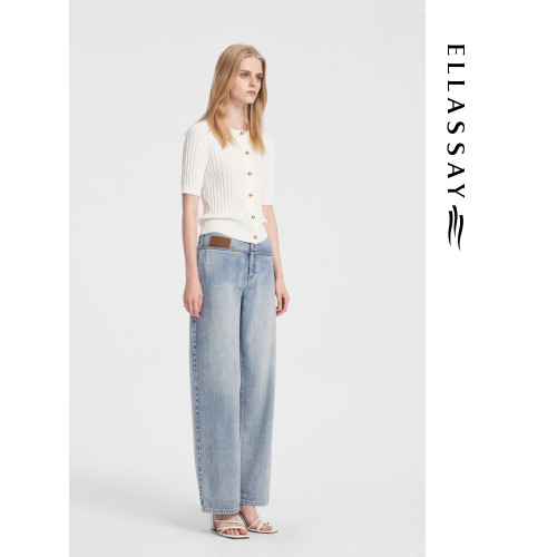 ELLASSAY歌力思春夏新款棉感莫代爾白色打底衫內搭上衣針織衫女