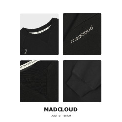 Madcloud|Cotram-pro™長絨棉系列美式套頭打底衫純色圓領衛衣男
