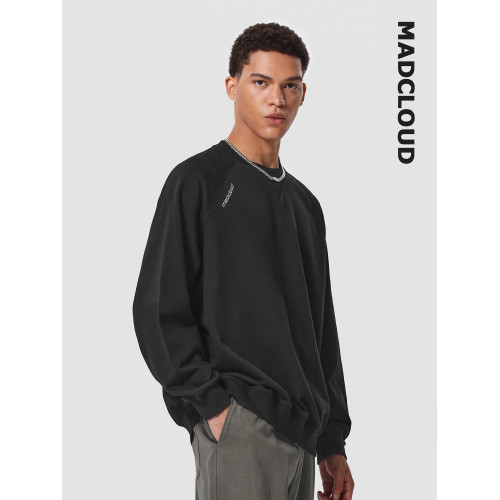 Madcloud|Cotram-pro™長絨棉系列美式套頭打底衫純色圓領衛衣男