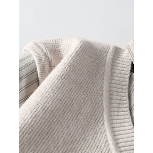 羅矇秋冬季假兩件襯衫領毛衣男士加絨加厚帶領針織打底衫保暖上衣