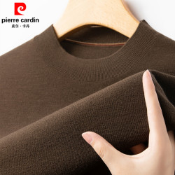 皮爾卡丹2025春秋新款高檔羊毛衫男薄款半高領純色毛衣針織打底衫