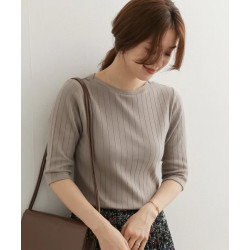 日單 2025春季新品圓領修身高彈力針織打底衫  五分袖 UR DOORS