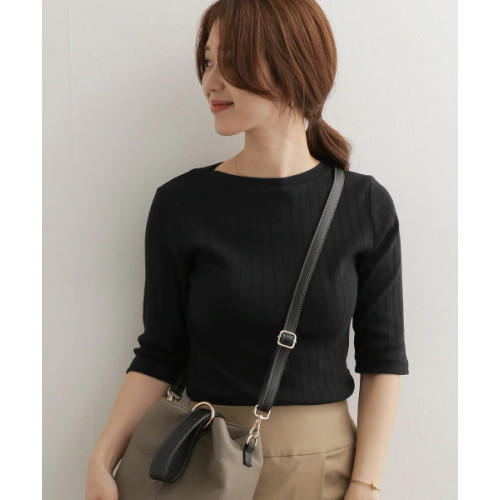 日單 2025春季新品圓領修身高彈力針織打底衫  五分袖 UR DOORS