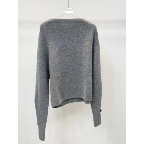 店艾諾絲羊毛針織衫打底衫女冬季2023年新品圓領設計感灰色毛衣