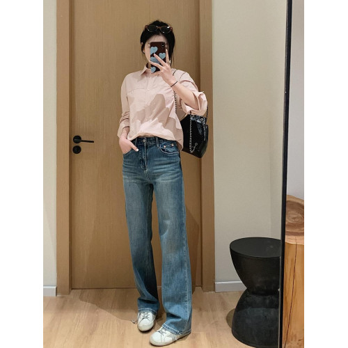 春秋自製四面彈！夏天絲薄窄版直筒女牛仔褲顯瘦顯高垂感百搭長褲