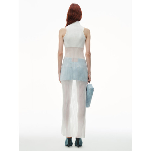 TWOTWINSTYLE設計感小立領無袖純色打底衫修身高開叉背心針織上衣