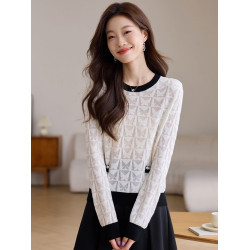 早秋裝小香風針織打底衫女春秋內搭薄款時尚洋氣單穿上衣2025新款