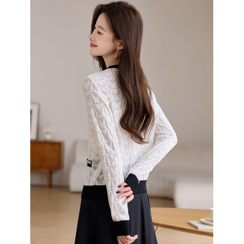 早秋裝小香風針織打底衫女春秋內搭薄款時尚洋氣單穿上衣2025新款