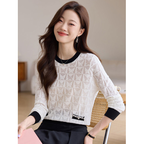 早秋裝小香風針織打底衫女春秋內搭薄款時尚洋氣單穿上衣2025新款