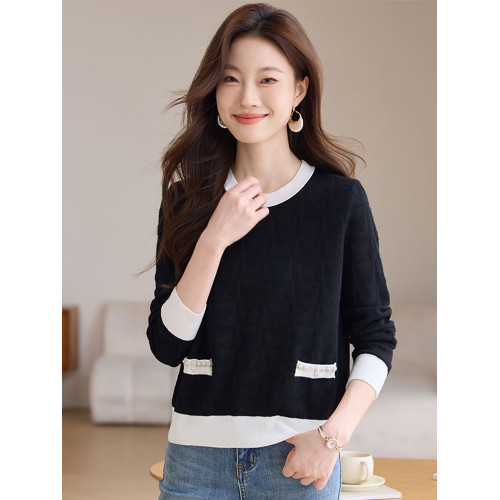 早秋裝小香風針織打底衫女春秋內搭薄款時尚洋氣單穿上衣2025新款