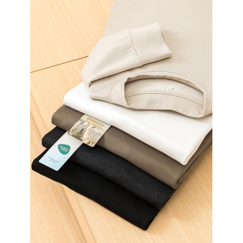 萬金油 寵溺肌膚 Naia伊斯曼醋酸羊毛男士休閒半高領衛衣打底衫男