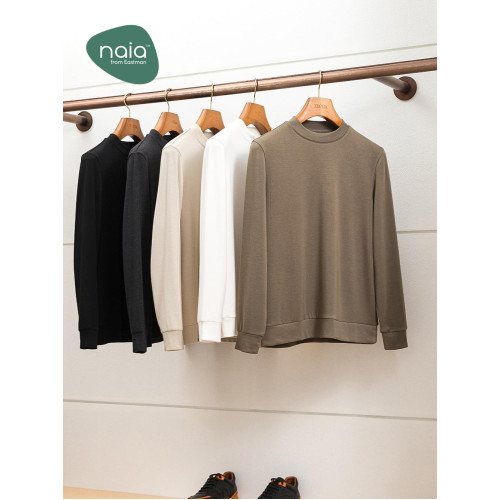 萬金油 寵溺肌膚 Naia伊斯曼醋酸羊毛男士休閒半高領衛衣打底衫男