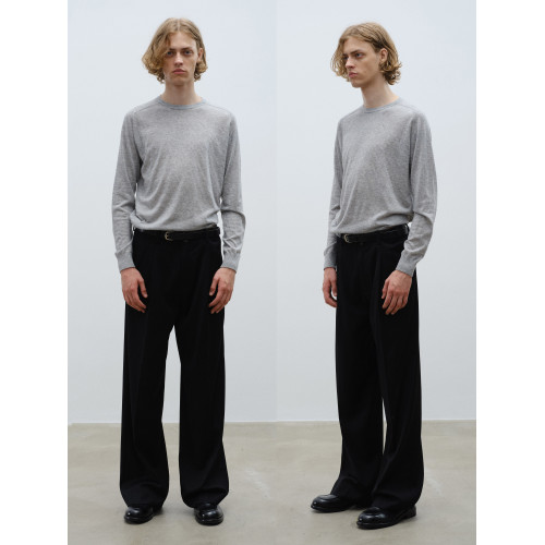 HUNTINGOLD高級山羊毛針織秋冬保暖長袖黑白灰純色打底衫1533