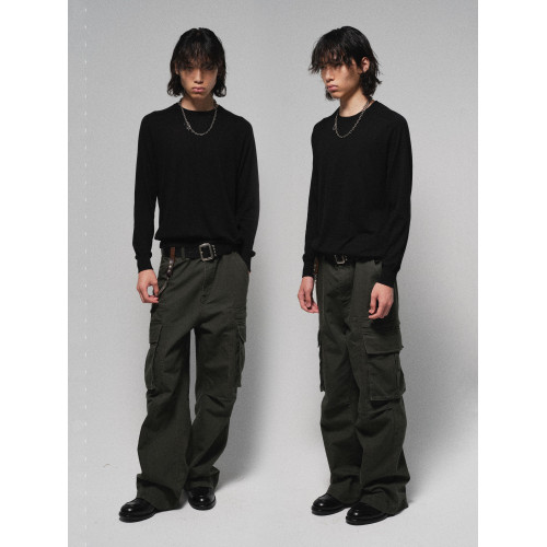 HUNTINGOLD高級山羊毛針織秋冬保暖長袖黑白灰純色打底衫1533