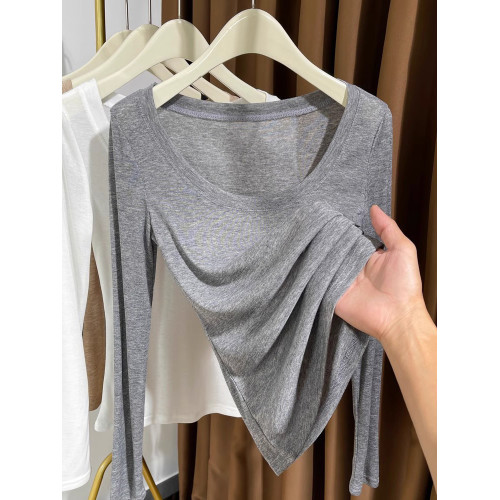 大領口薄款打底衫女2025新款低胸性感洋氣緊身針織內搭小衫秋上衣