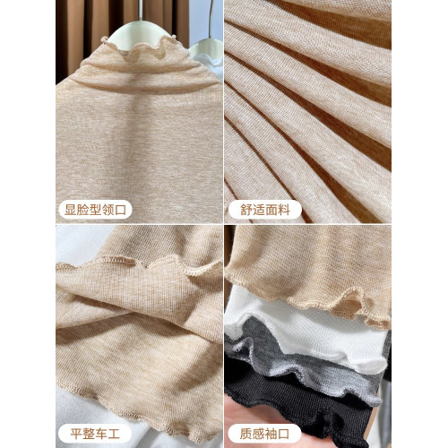 大領口薄款打底衫女2025新款低胸性感洋氣緊身針織內搭小衫秋上衣