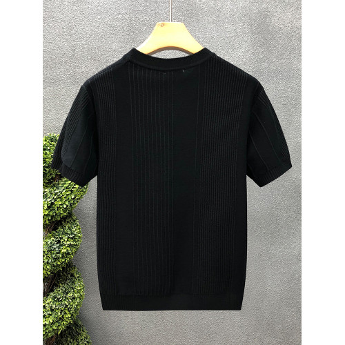 MUSONMU白色提花短袖毛衣男款夏季薄款打底衫男士潮牌半袖針織衫