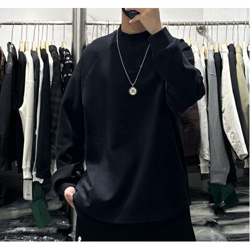 圓弧下擺親膚雙面德絨半高領衛衣男秋冬韓版簡約保暖寬松打底衫潮