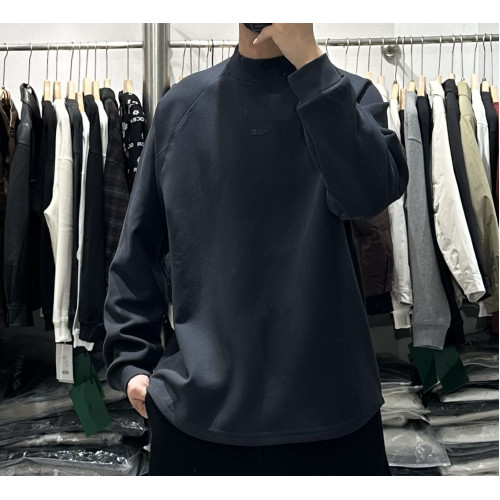 圓弧下擺親膚雙面德絨半高領衛衣男秋冬韓版簡約保暖寬松打底衫潮