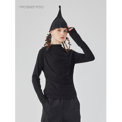 容子木ROSEMOO24年冬季新款微彈舒適小高領打底衫RCL4TP126A