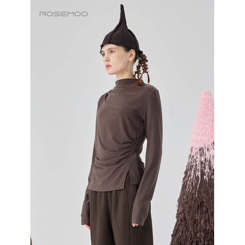 容子木ROSEMOO24年冬季新款微彈舒適小高領打底衫RCL4TP126A