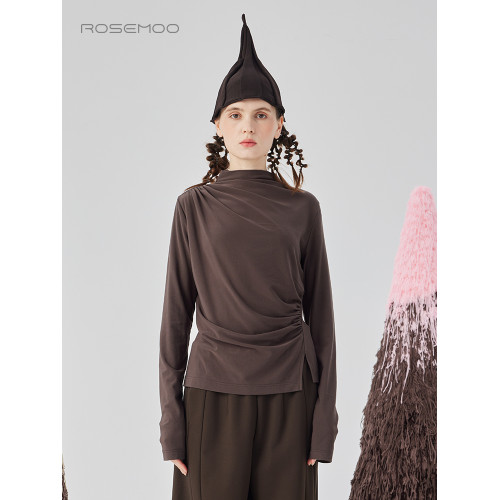 容子木ROSEMOO24年冬季新款微彈舒適小高領打底衫RCL4TP126A