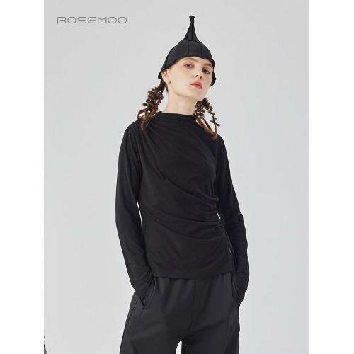 容子木ROSEMOO24年冬季新款微彈舒適小高領打底衫RCL4TP126A