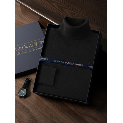 100%純山羊絨衫男高領秋冬季針織打底衫寬松大碼翻領毛衣羊毛衫潮