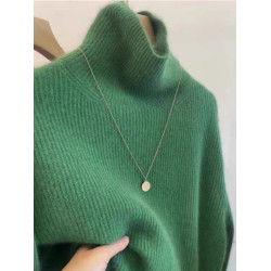 秋冬新款高領套頭加厚長袖羊毛針織打底衫純色休閒百搭羊絨毛衣潮