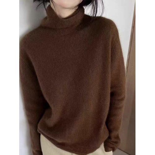 秋冬新款高領套頭加厚長袖羊毛針織打底衫純色休閒百搭羊絨毛衣潮