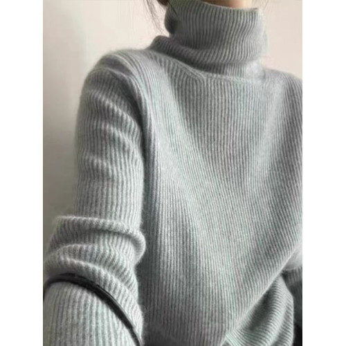 秋冬新款高領套頭加厚長袖羊毛針織打底衫純色休閒百搭羊絨毛衣潮